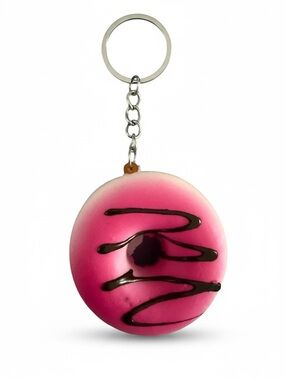 squishy Donut Keychain with Chocolate Drizzle
Key chain